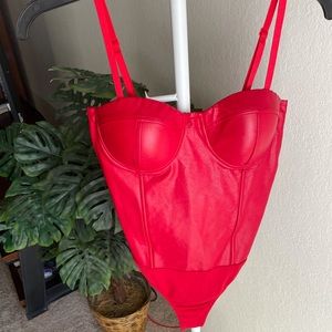 ❤️‍🔥 Fire Red Corset Bodysuit!!!❤️‍🔥